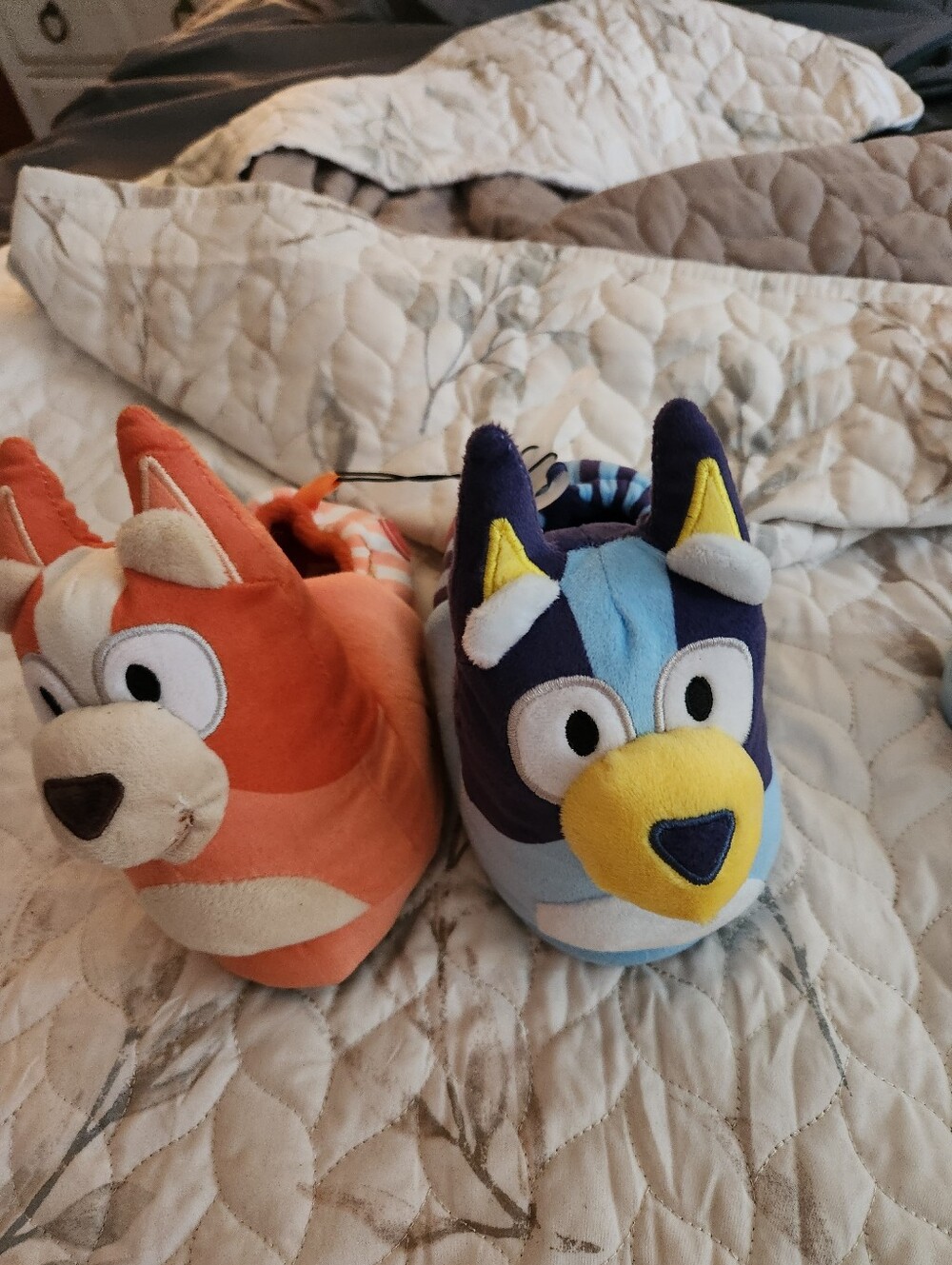 Blue and Yellow Plush Animal Kids Slippers - Soft Slip-On Comfort